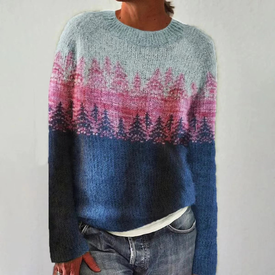 Jasmine - Color Block Round Neck Sweater