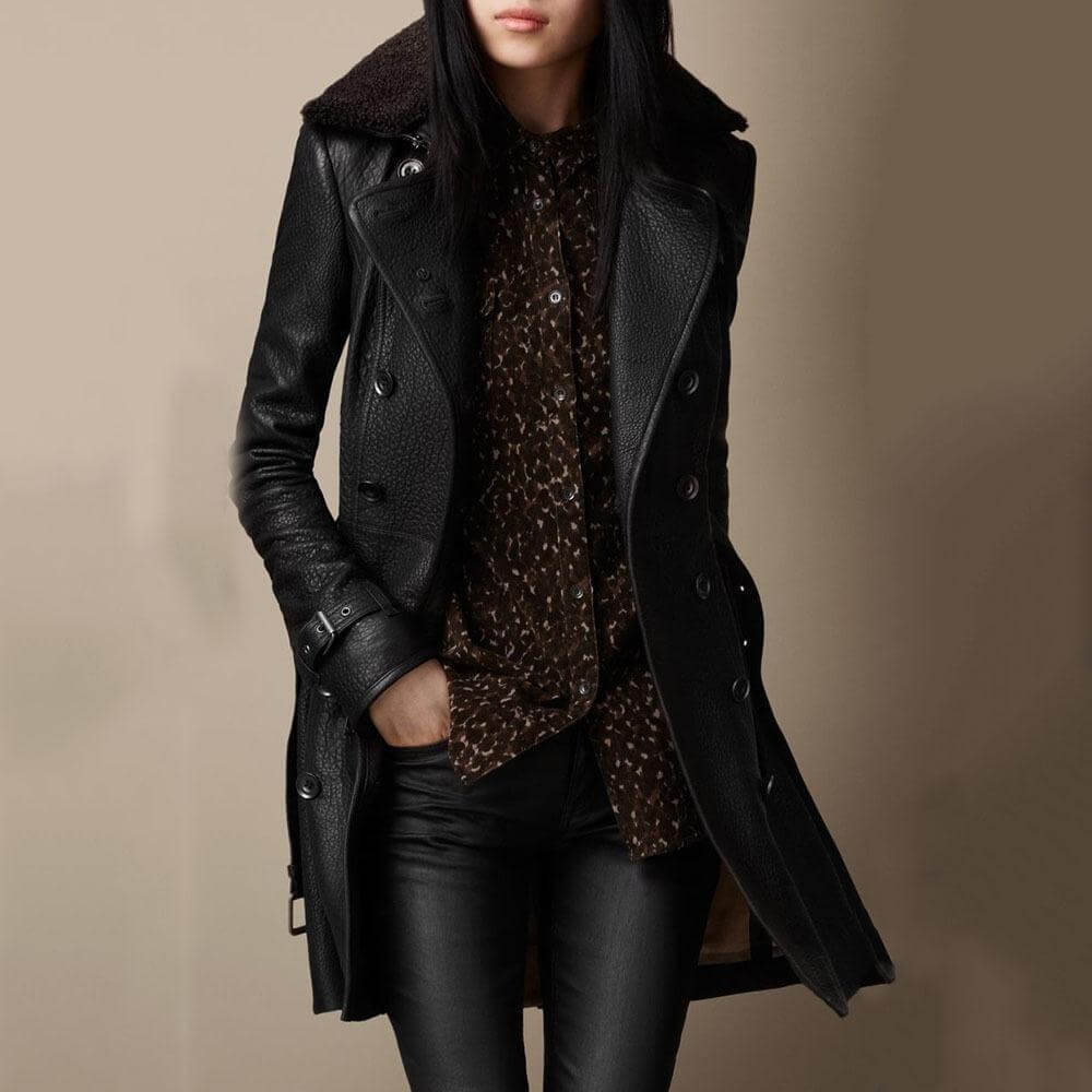 Amelia | Luxury leather trench coat