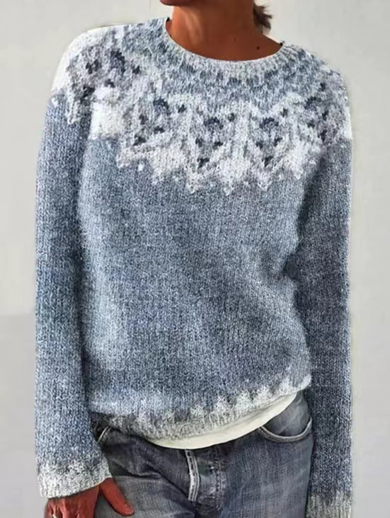 Alyssa - Color Block Round Neck Sweater