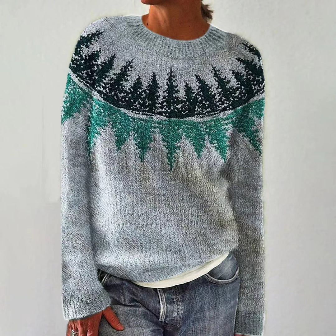 Lyra- Color Block Round Neck Sweater