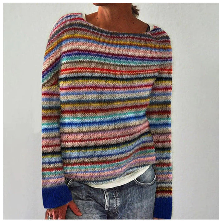 Layla - Color Block Round Neck Sweater