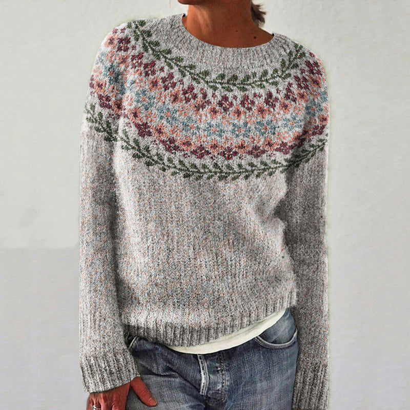 Daphne- Color Block Round Neck Sweater