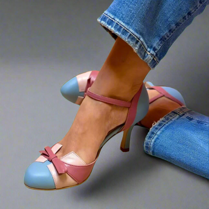 Sophia – Bow Detail Mid Heel Shoes