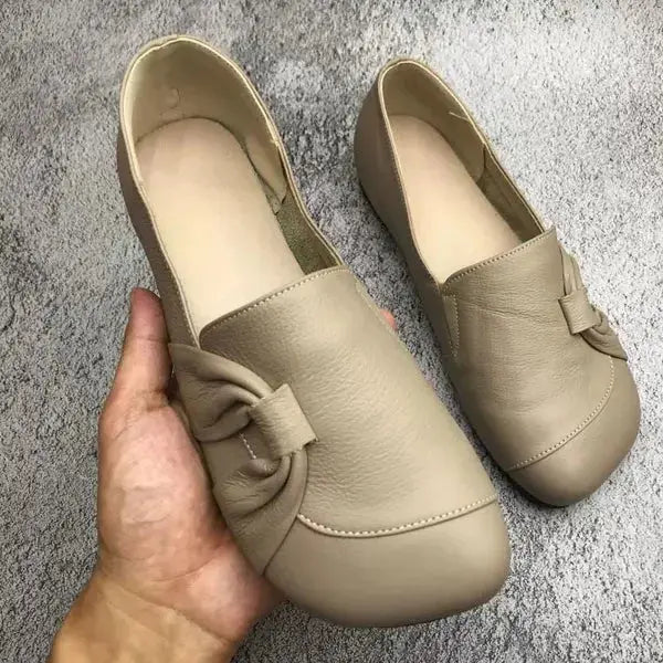 Linda™ - Women's leather shoes with a soft sole and non-slip surface