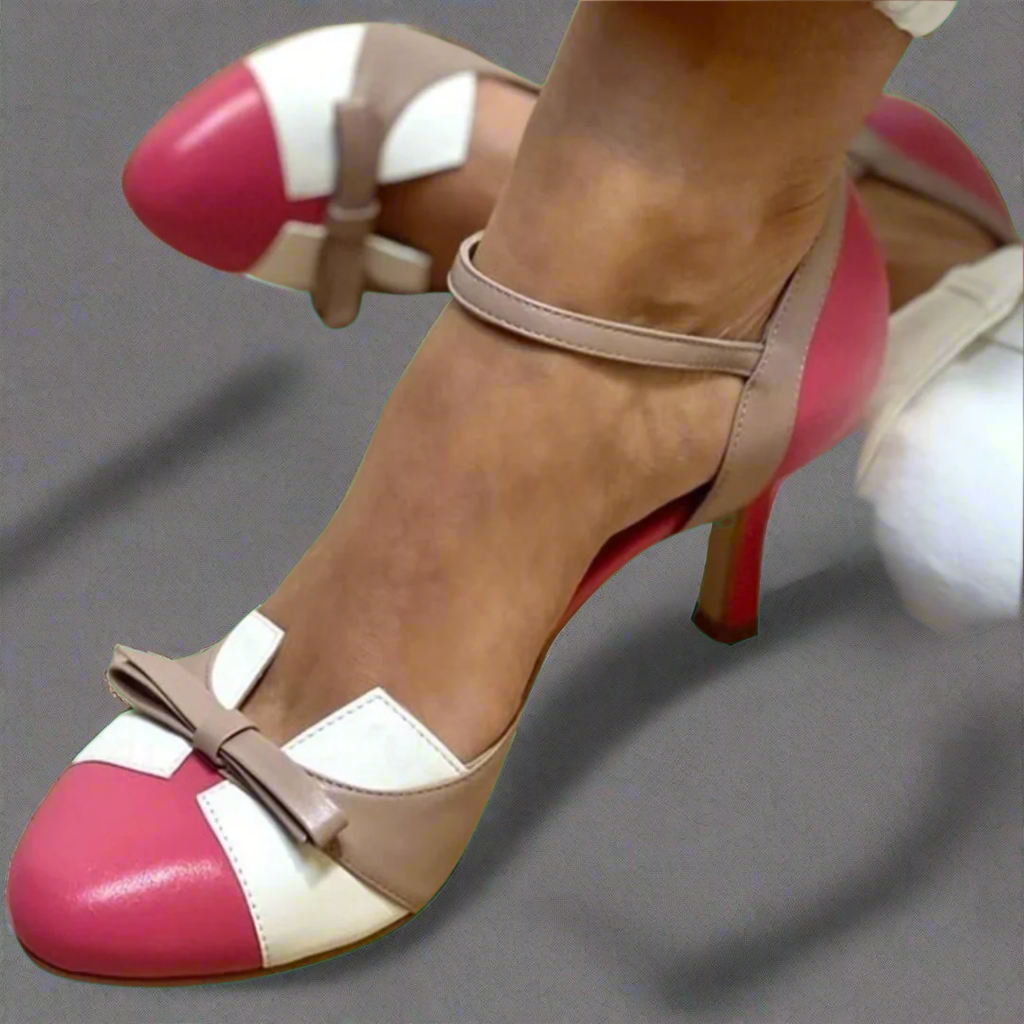 Sophia – Bow Detail Mid Heel Shoes