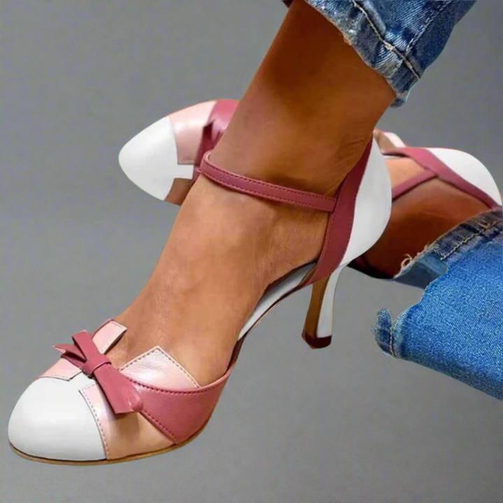 Sophia – Bow Detail Mid Heel Shoes