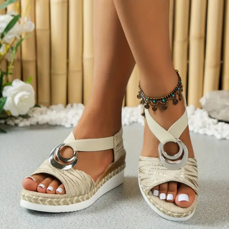 Orthopedic women's sandals with platform heel