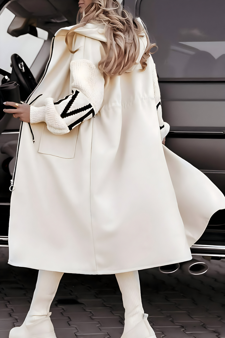 Felicia™ | Women's Jacket with Knitted Sleeves and Hood