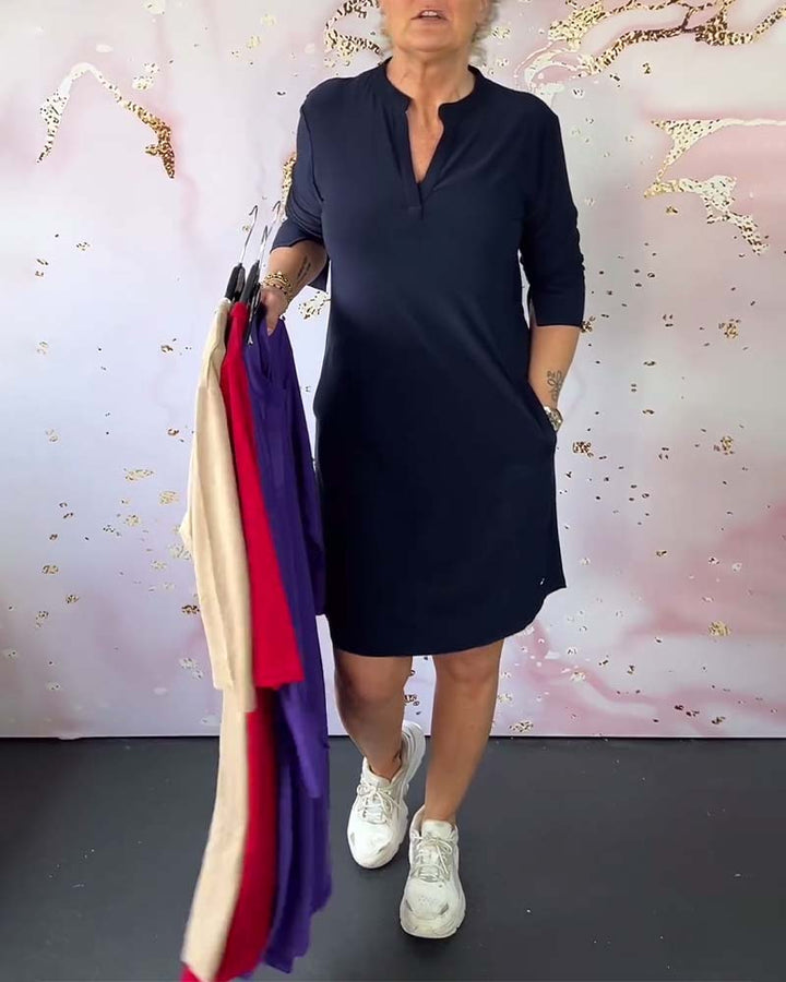 Margaret - Midi Dress with V-Neck