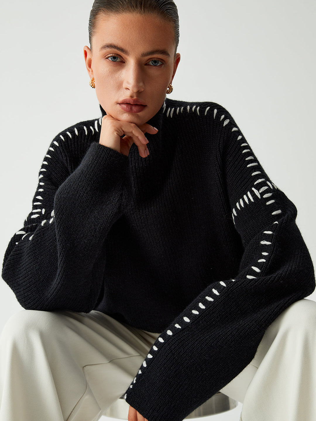 MARSTON - CONTRAST STITCH PULLOVER