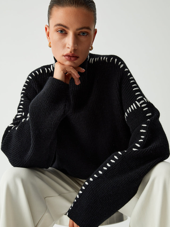 MARSTON - CONTRAST STITCH PULLOVER