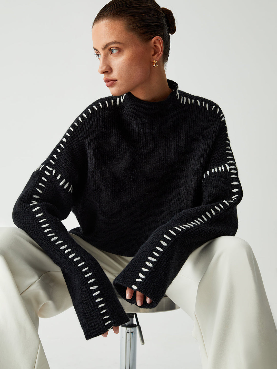 MARSTON - CONTRAST STITCH PULLOVER