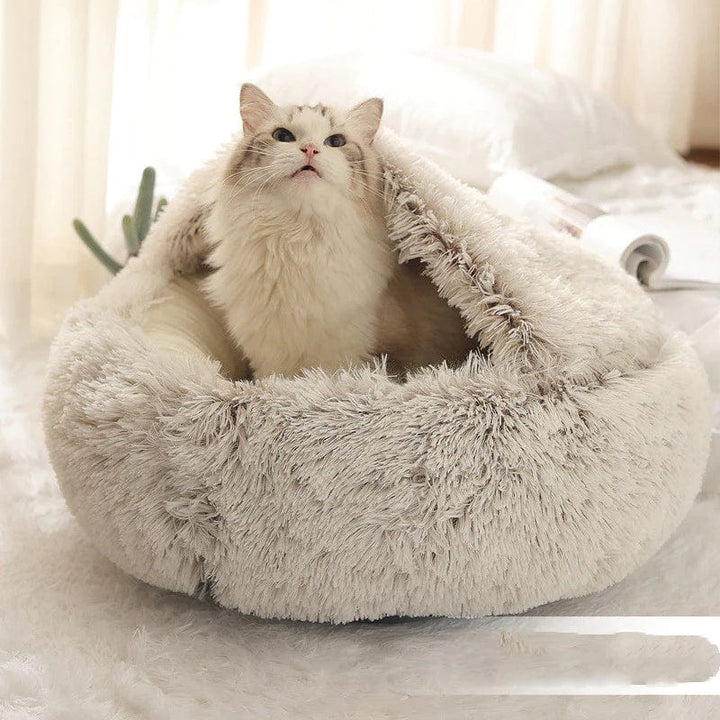 CozyNook Pluche Zacht Hond- en Kattenbed Rond Bed