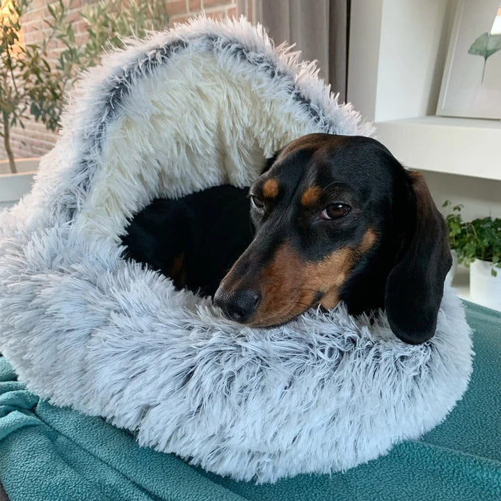 CozyNook Pluche Zacht Hond- en Kattenbed Rond Bed