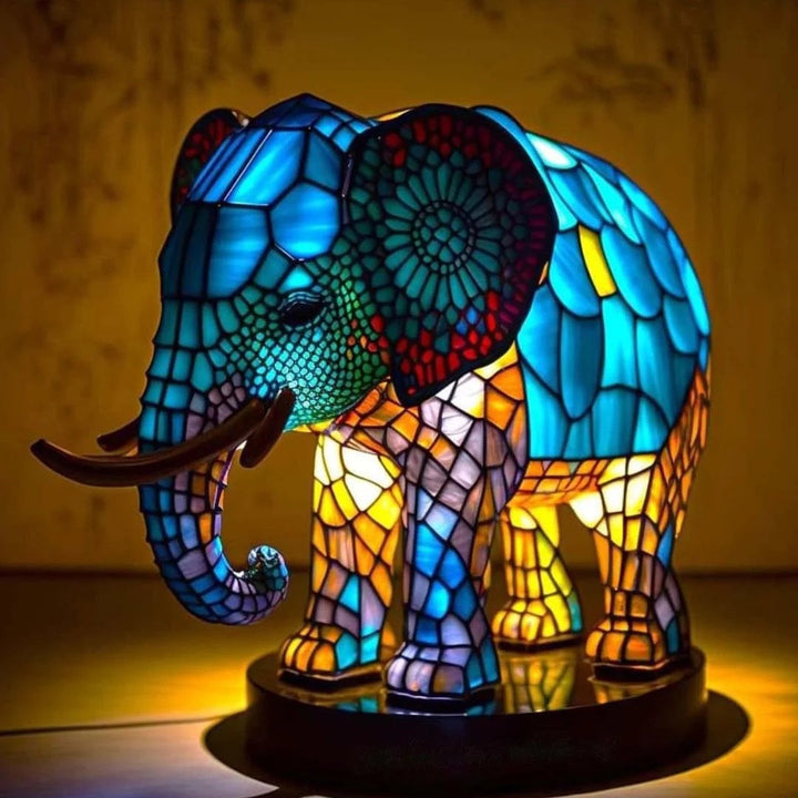 Tiffany Stijl Dierenlamp – Handgemaakt Glas-in-Lood Design