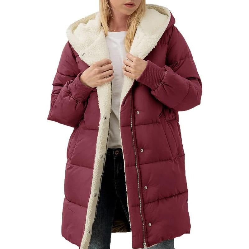 Linda - Hooded Double-Sided Velvet Cotton Coat