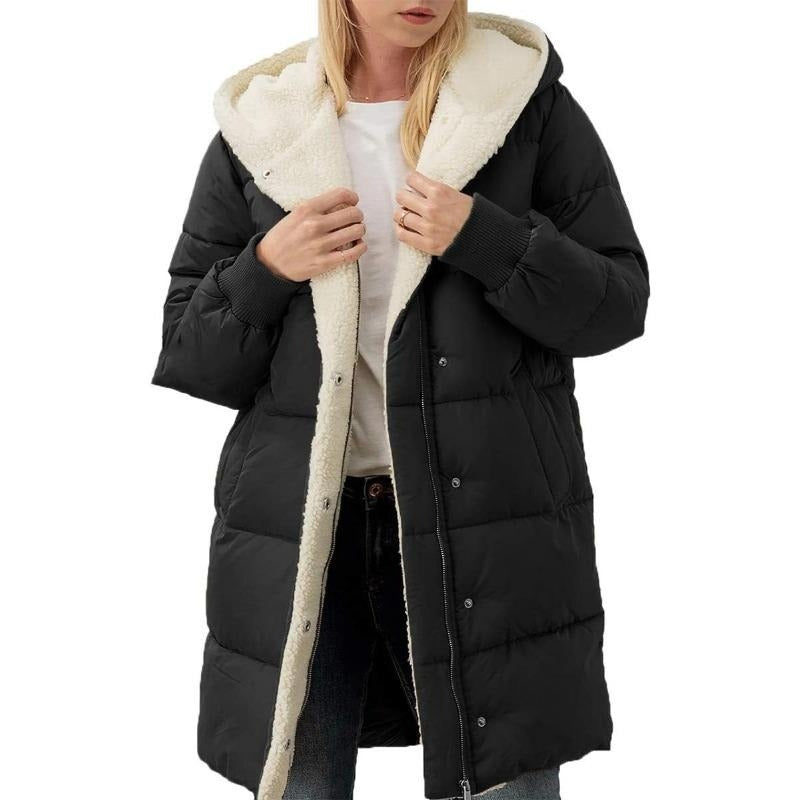 Linda - Hooded Double-Sided Velvet Cotton Coat