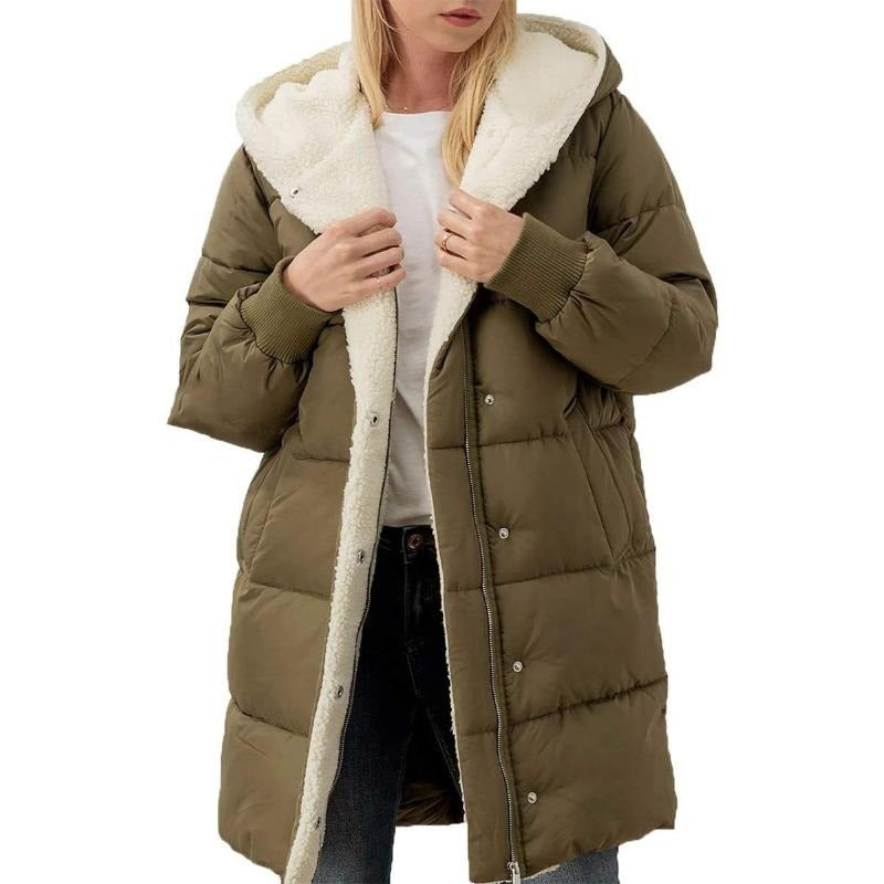Linda - Hooded Double-Sided Velvet Cotton Coat