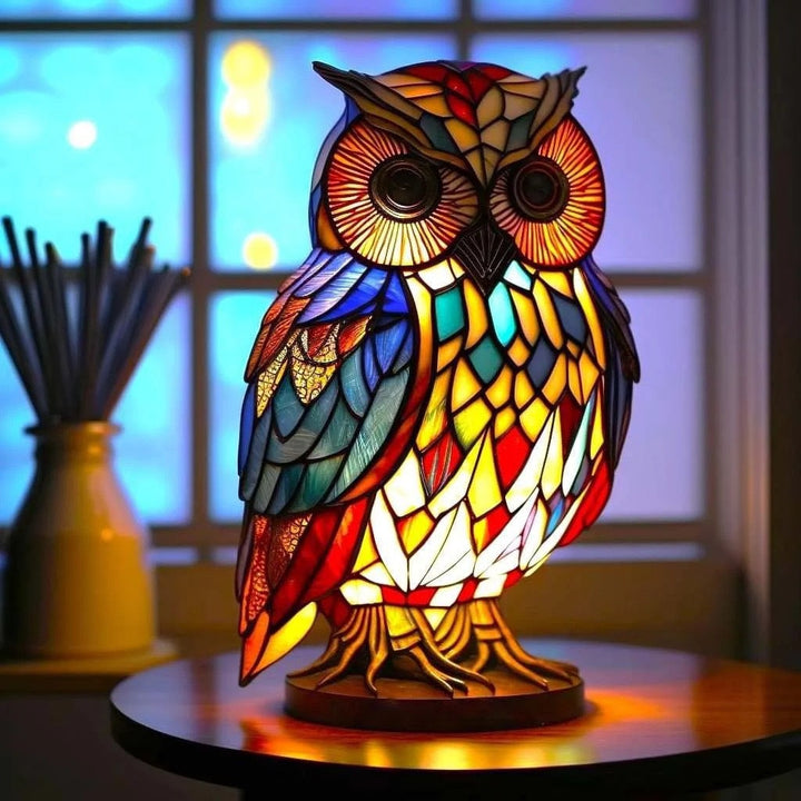 Tiffany Stijl Dierenlamp – Handgemaakt Glas-in-Lood Design