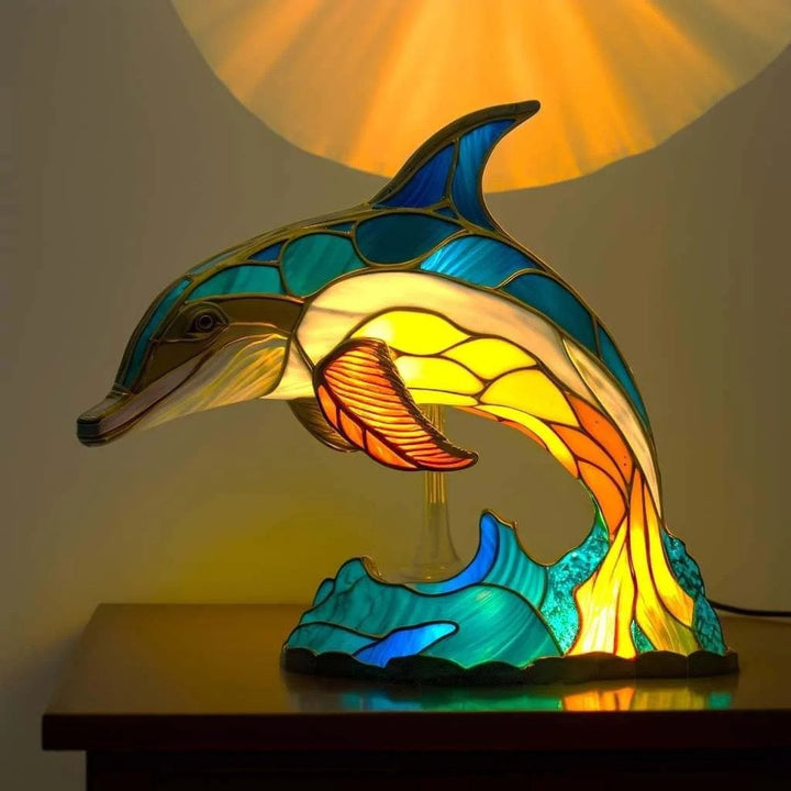 Tiffany Stijl Dierenlamp – Handgemaakt Glas-in-Lood Design