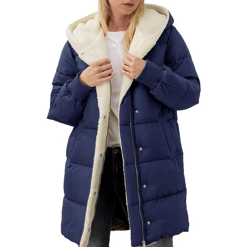 Linda - Hooded Double-Sided Velvet Cotton Coat