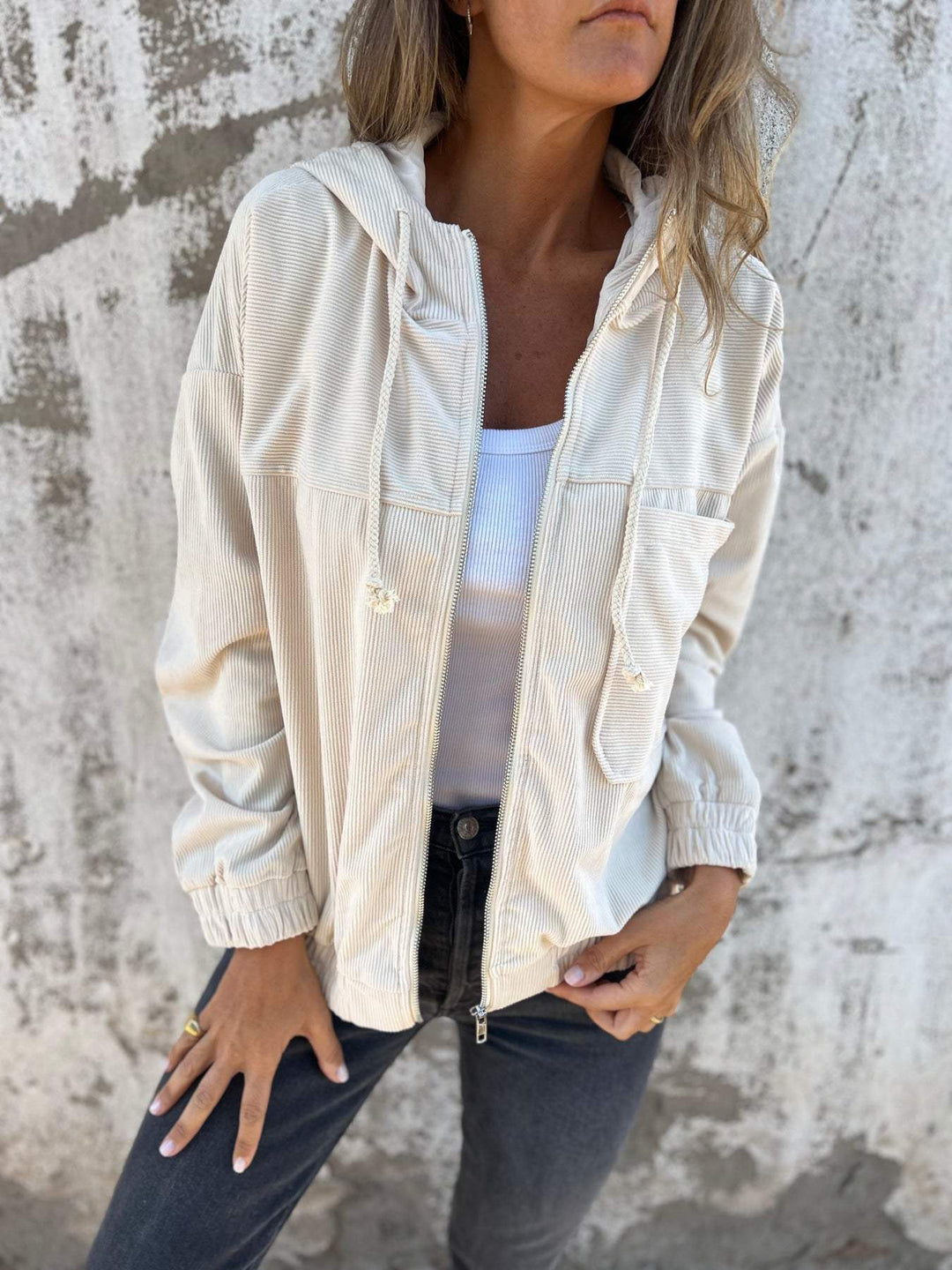 Sophia | Casual jacket with hood and zipper