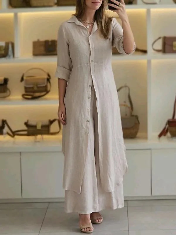 Amelia™ - Casual linen 2-piece set