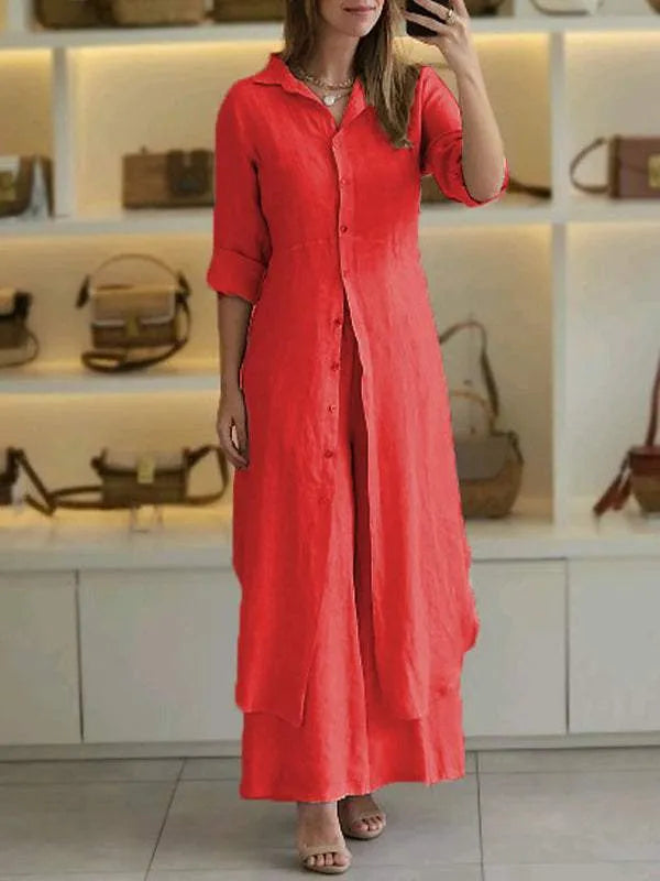 Amelia™ - Casual linen 2-piece set
