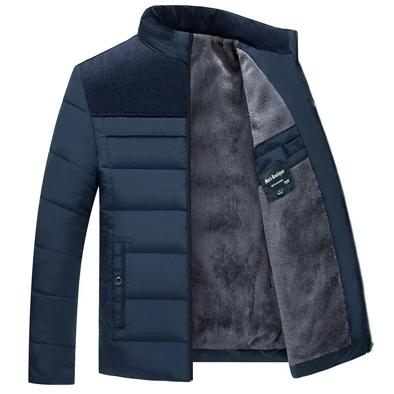 Heren winterjas met warme fleecevoering – Klassiek & stijlvol